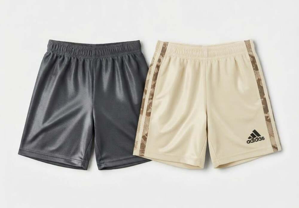 Adidas Green Camo Stripe Shorts and Grey Athletic Shorts Set Size 6